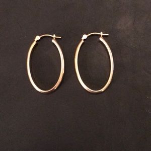 14K gold stamped hoop earrings